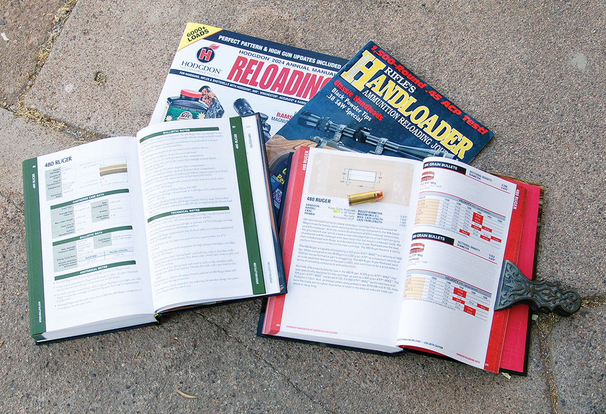 There is a lot of handloading data available if the components can be found. Shown here are Speer, Hornady, Hodgdon and Handloader books and magazines that contain data.